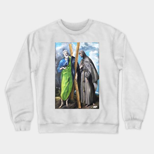 St. Andrew and St. Francis by El Greco Crewneck Sweatshirt by Classic Art Stall